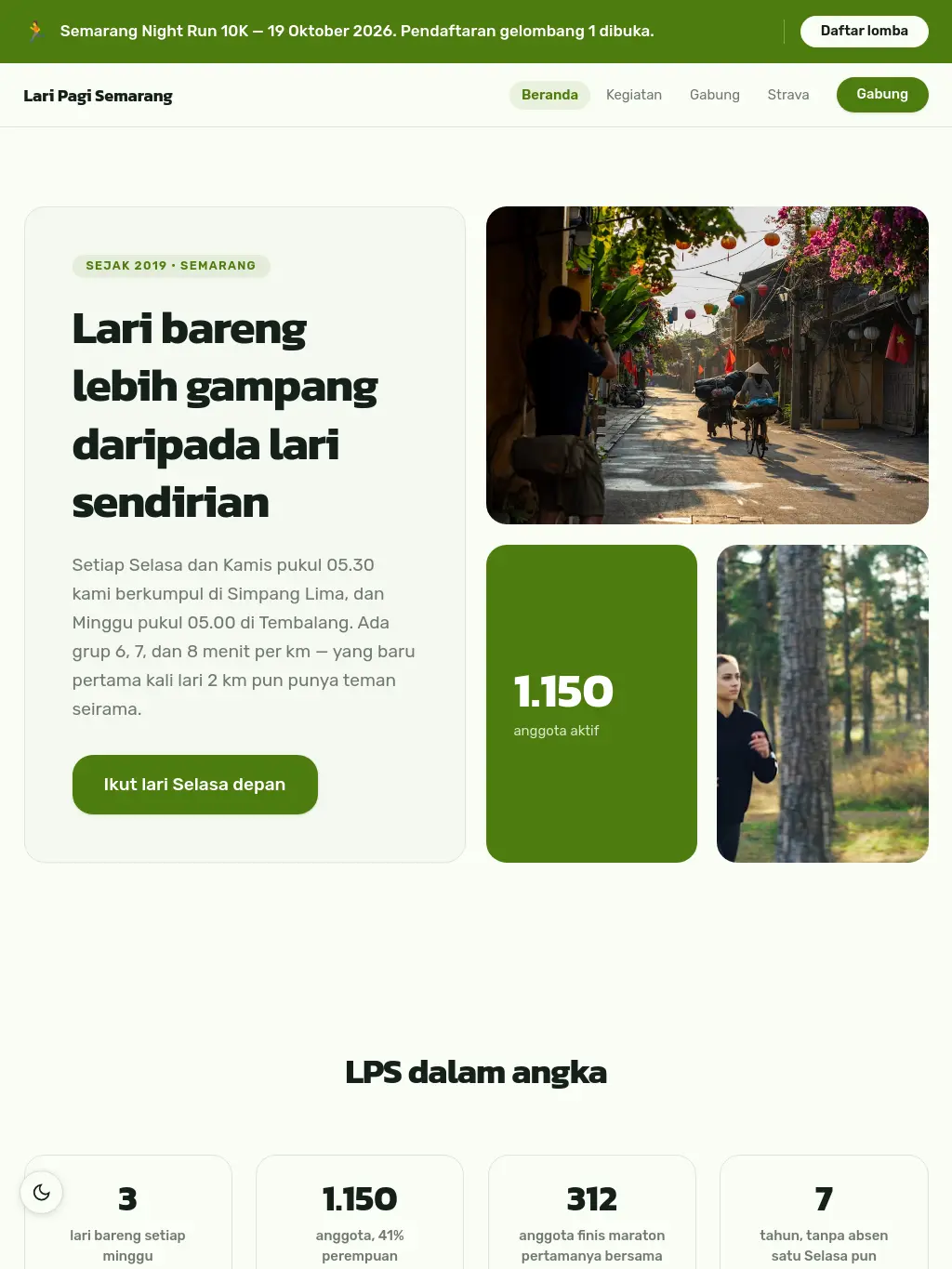 Lari Pagi Semarang — Template Website Komunitas