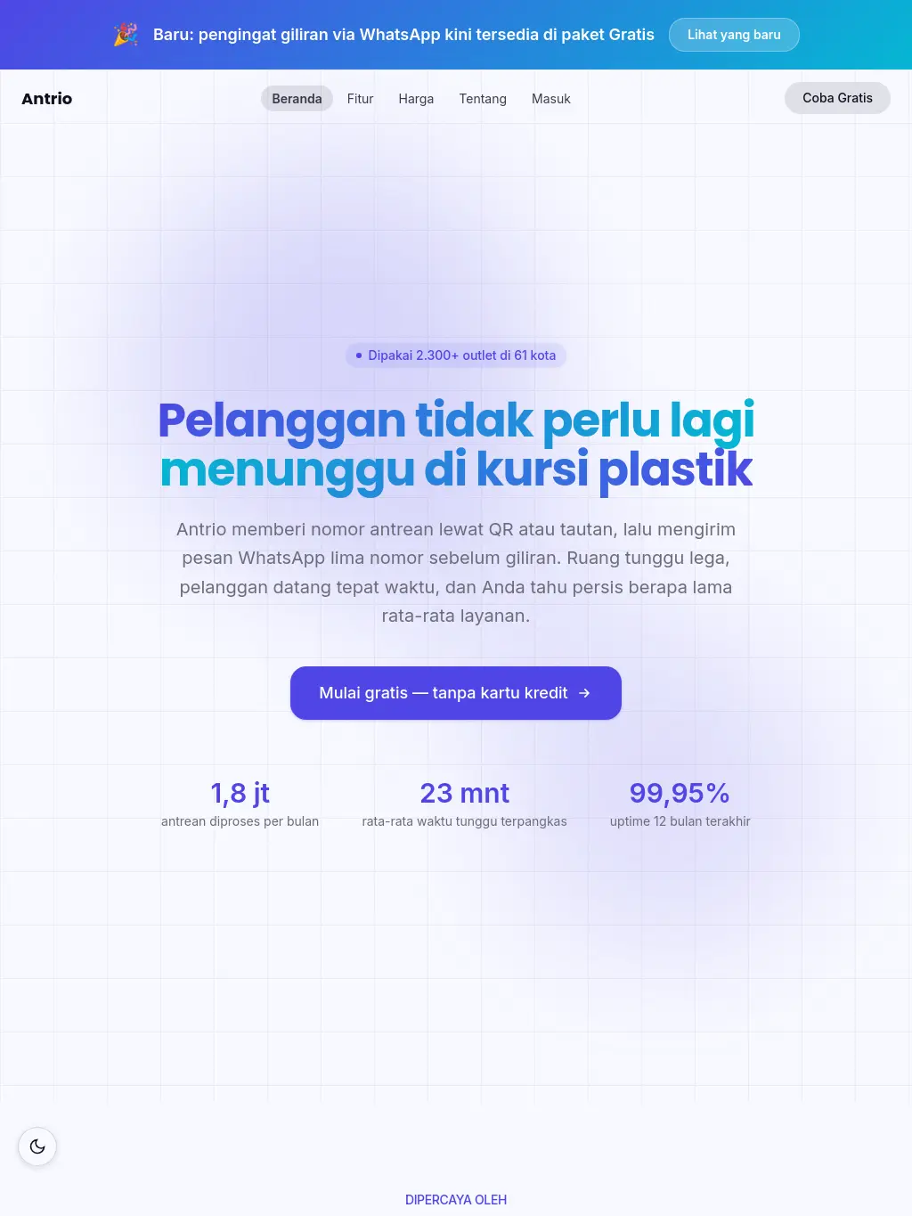 Antrio — Template Website Startup SaaS