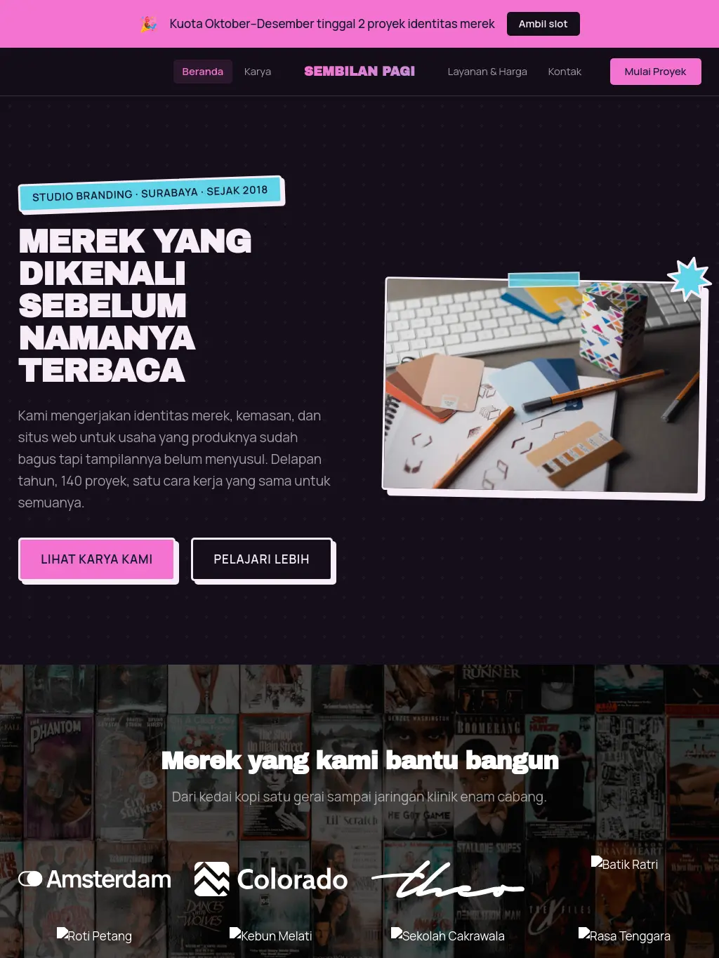 Sembilan Pagi — Template Website Agency & Portofolio
